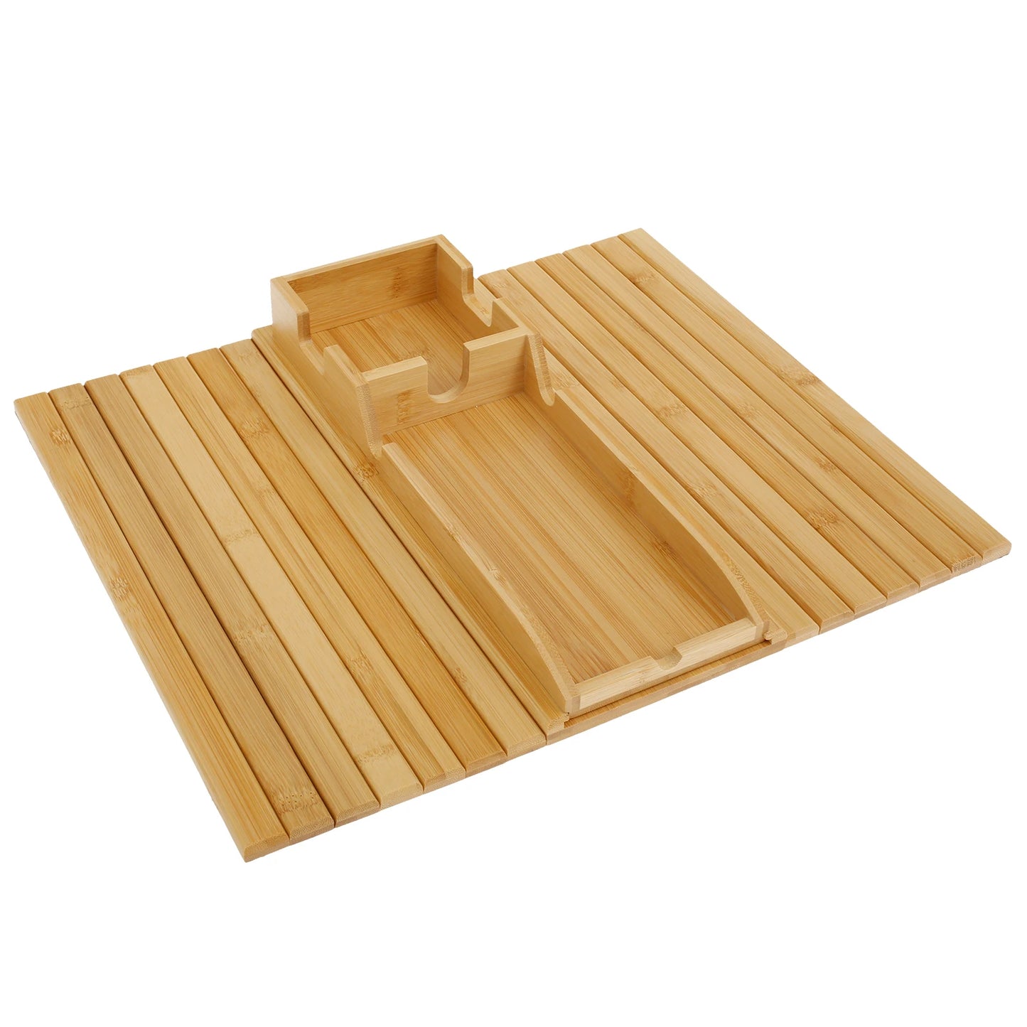 Anti-Slip Bamboo Sofa Tray - Stylish & Secure Storage Right On Your Sofa Arm