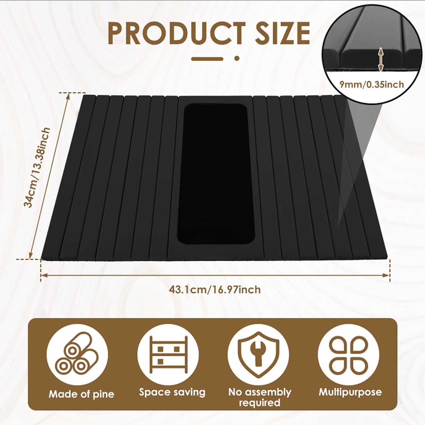Anti-Slip Bamboo Sofa Tray - Stylish & Secure Storage Right On Your Sofa Arm
